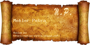 Mekler Petra névjegykártya